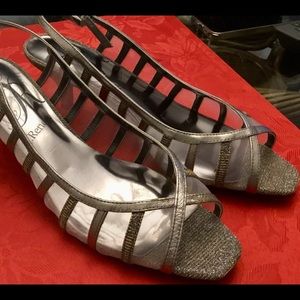 J.Renee Rebeka Dance Glitter Gold Color  Shoe Size 9.5. Glitter Fabric and Mesh.